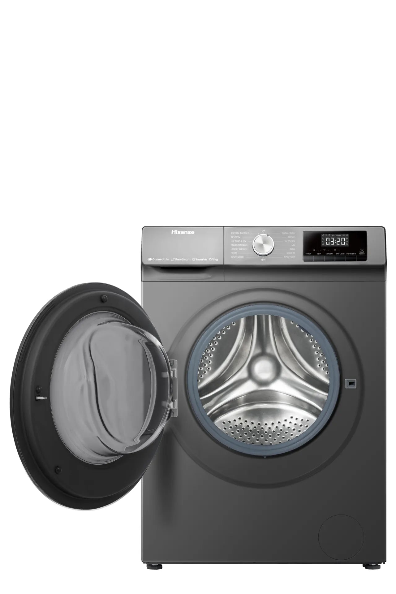 Hisense 10Kg/6Kg Smart Washer Dryer with Inverter -Titanium Silver