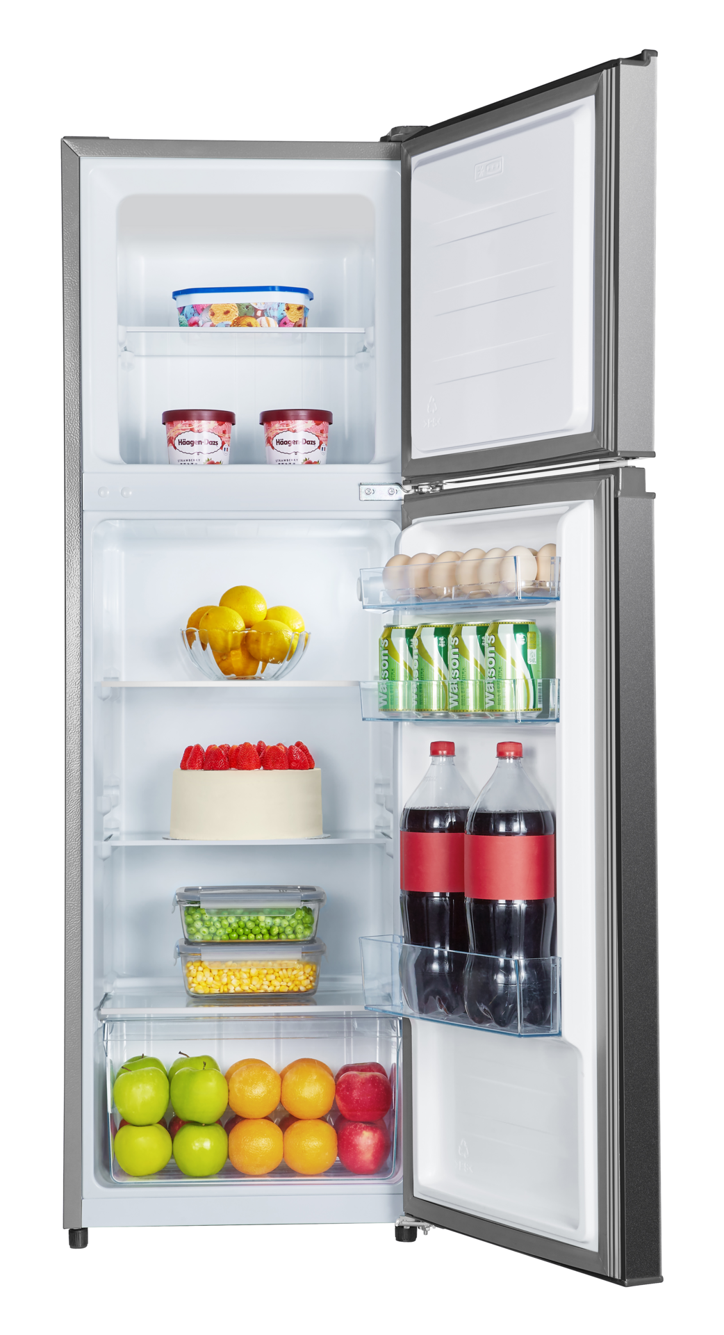 Hisense 154L Top Freezer Fridge-Titanium Silver