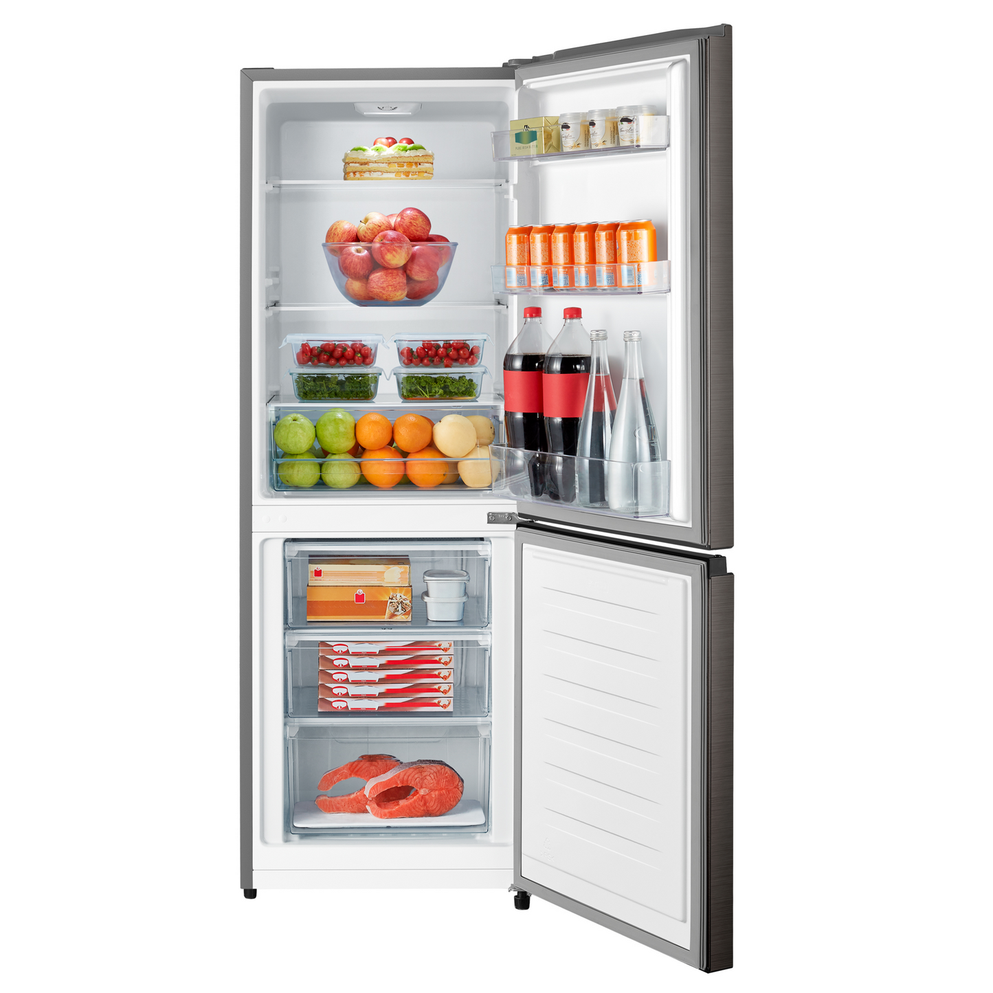 Hisense 223L Bottom Freezer Fridge-Titanium Inox H310BIT