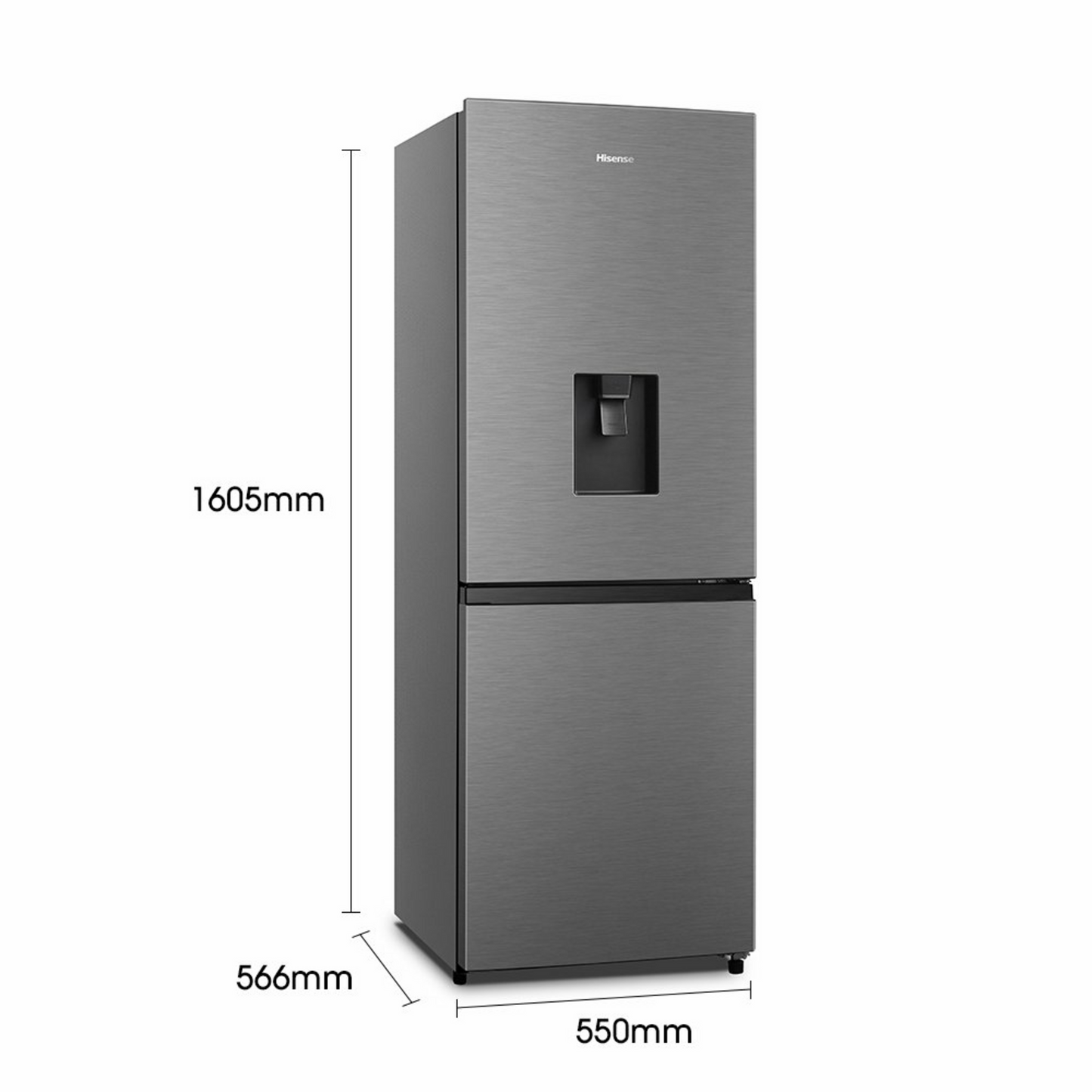 Hisense 222L Inox Fridge/Freezer Water- H310BIT-WD