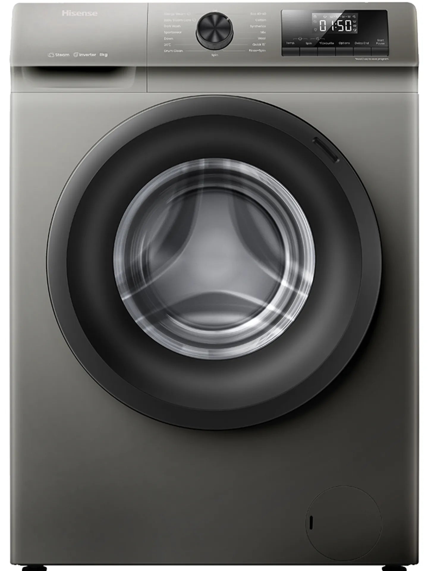 Hisense 8kg Front Loader Grey Titanium WFQP8012VMT