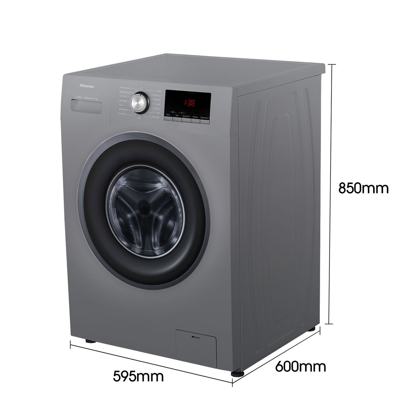 Hisense 9kg Front Loader Washing Machine with Inverter-WFQP9012VMT