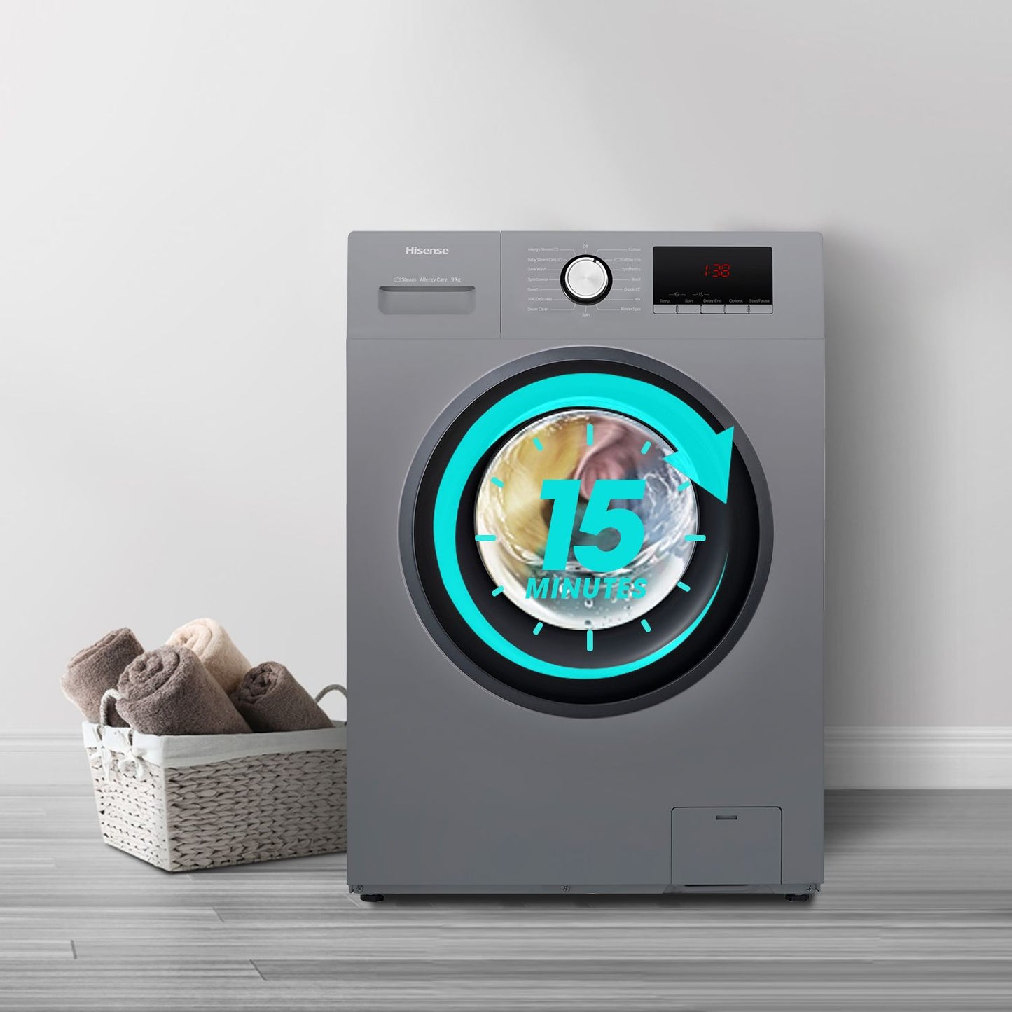Hisense 9kg Front Loader Washing Machine with Inverter-WFQP9012VMT
